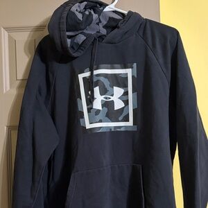 Under Armour Black Hoodie with Blue Camo Accent